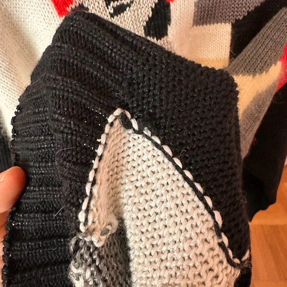 80s vintage black and red tennis sweater ptp 21 - Picture 8 of 10